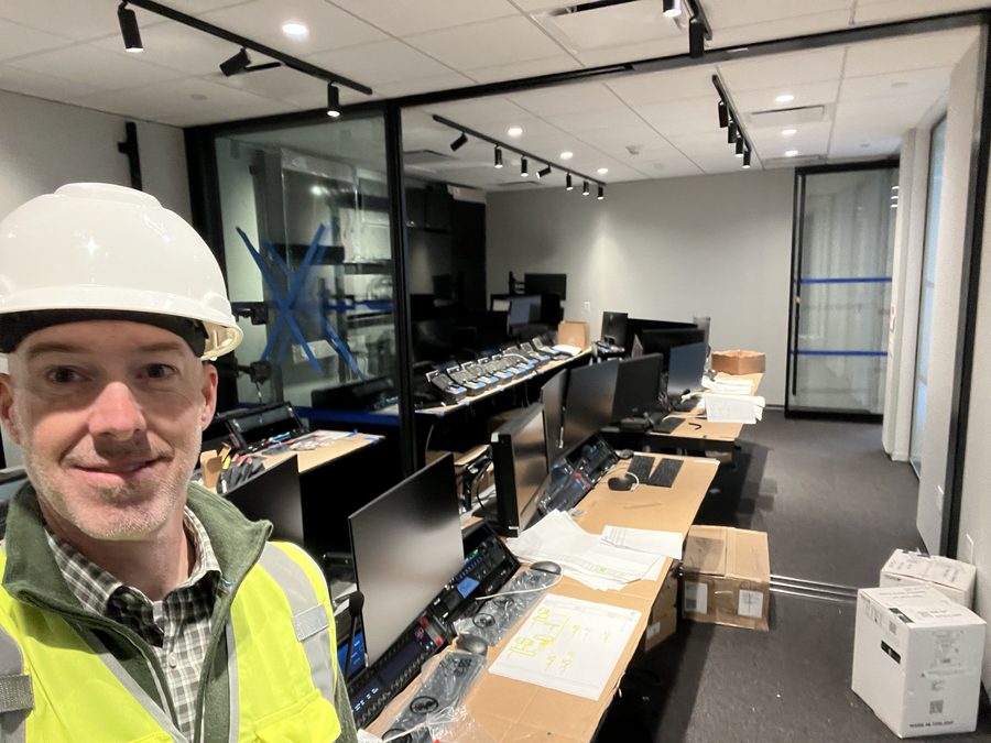 Doug on site during the Hudson Square headquarters build-out